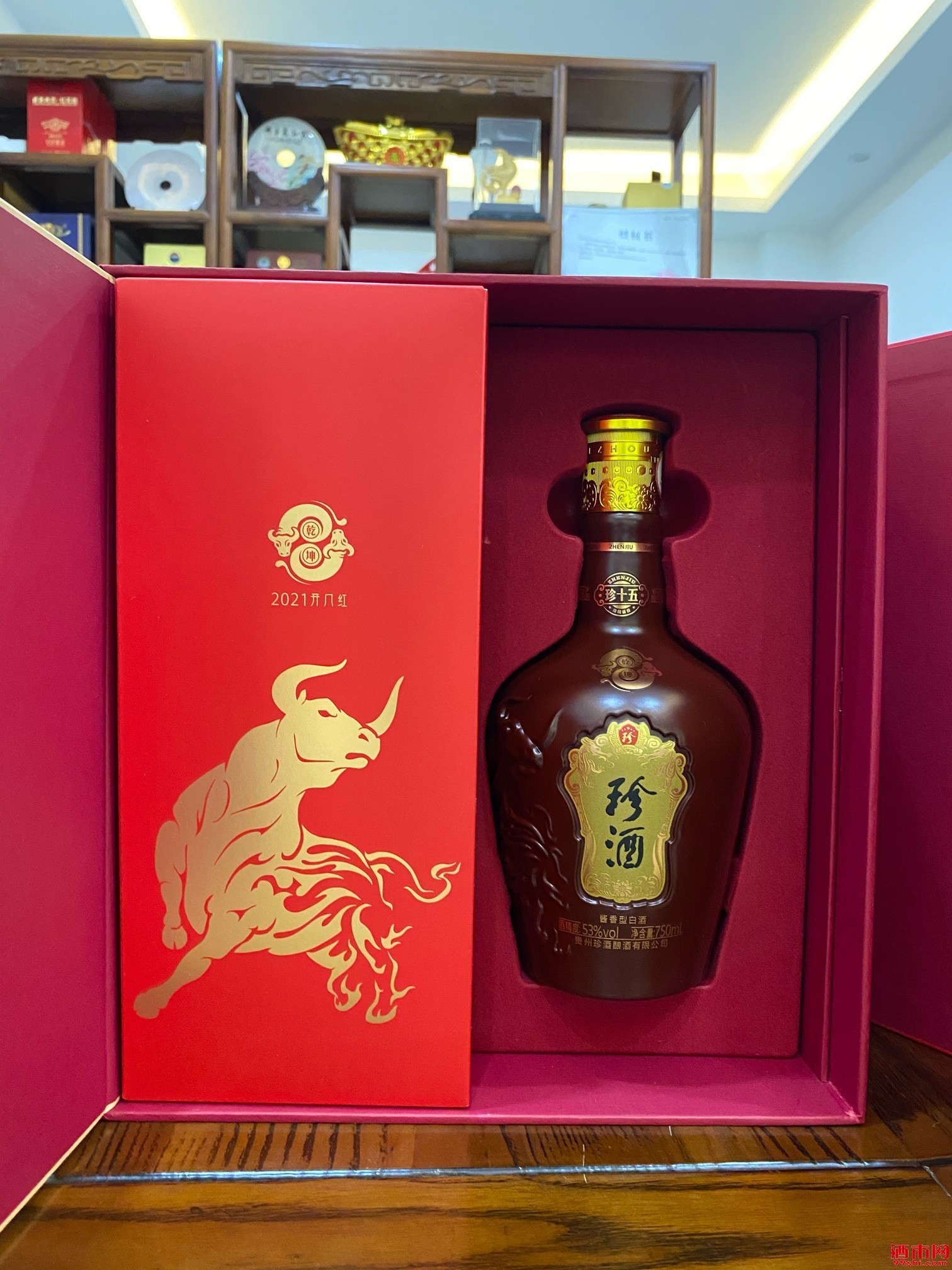 珍酒珍十五牛气冲天750ml牛年纪念酒原箱正品假一赔十